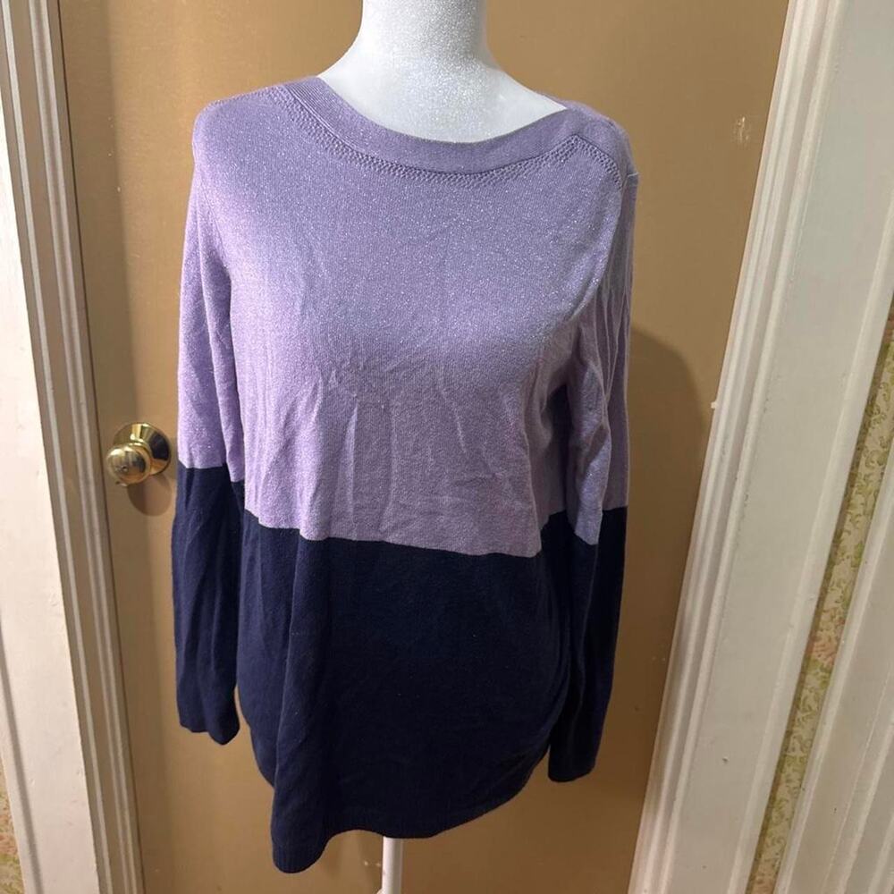 Apt 9 purple and navy SWEATER